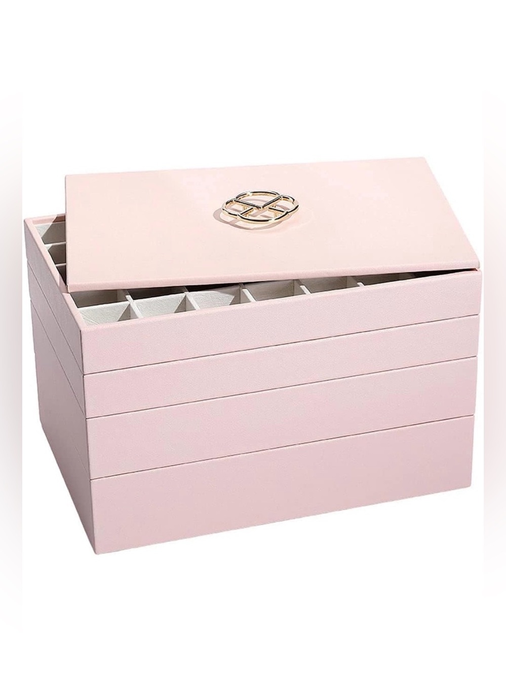 Vlando Stackable 4-Layer Jewelry Tray Organizer Box with Lid Pink - Picture 6 of 15